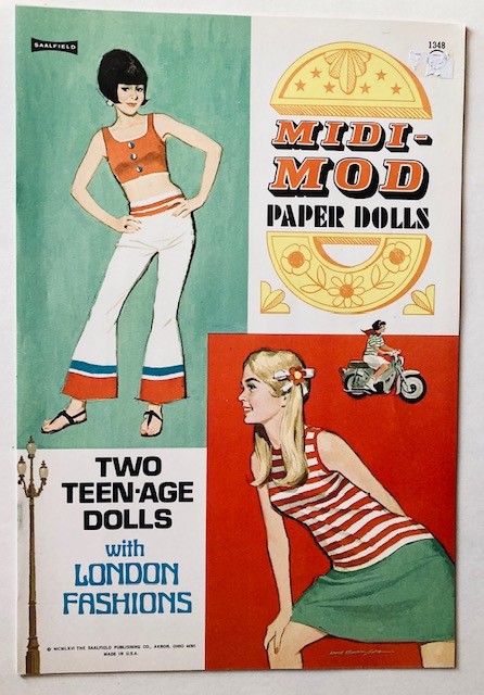 Vintage Saalfield #1348 MIDI-MOD LONDON FASHIONS Paper Dolls 1966 Uncut/Perfect!