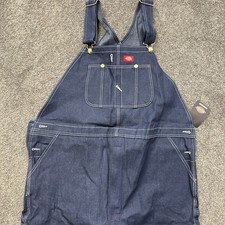 Mens 46x32 Dickies Overall Blue Dark Wash Coveralls Pockets 83294NB Pockets