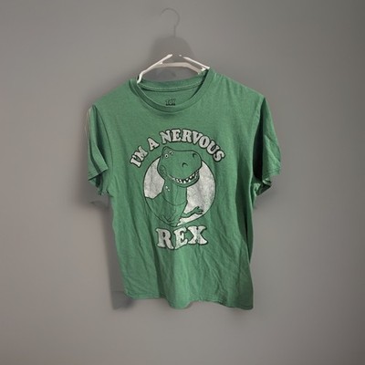 TOY STORY I'm a Nervous Rex T Shirt Mens M Green Pixar Movie Rex Dinosaur