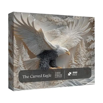Anspruchsvolles Puzzle mit 1000 Teilen, majestätisch geschnitztes Weißkopfseea