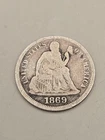 1869 Seated Liberty Silver Dime 10C - Philadelphia Mint