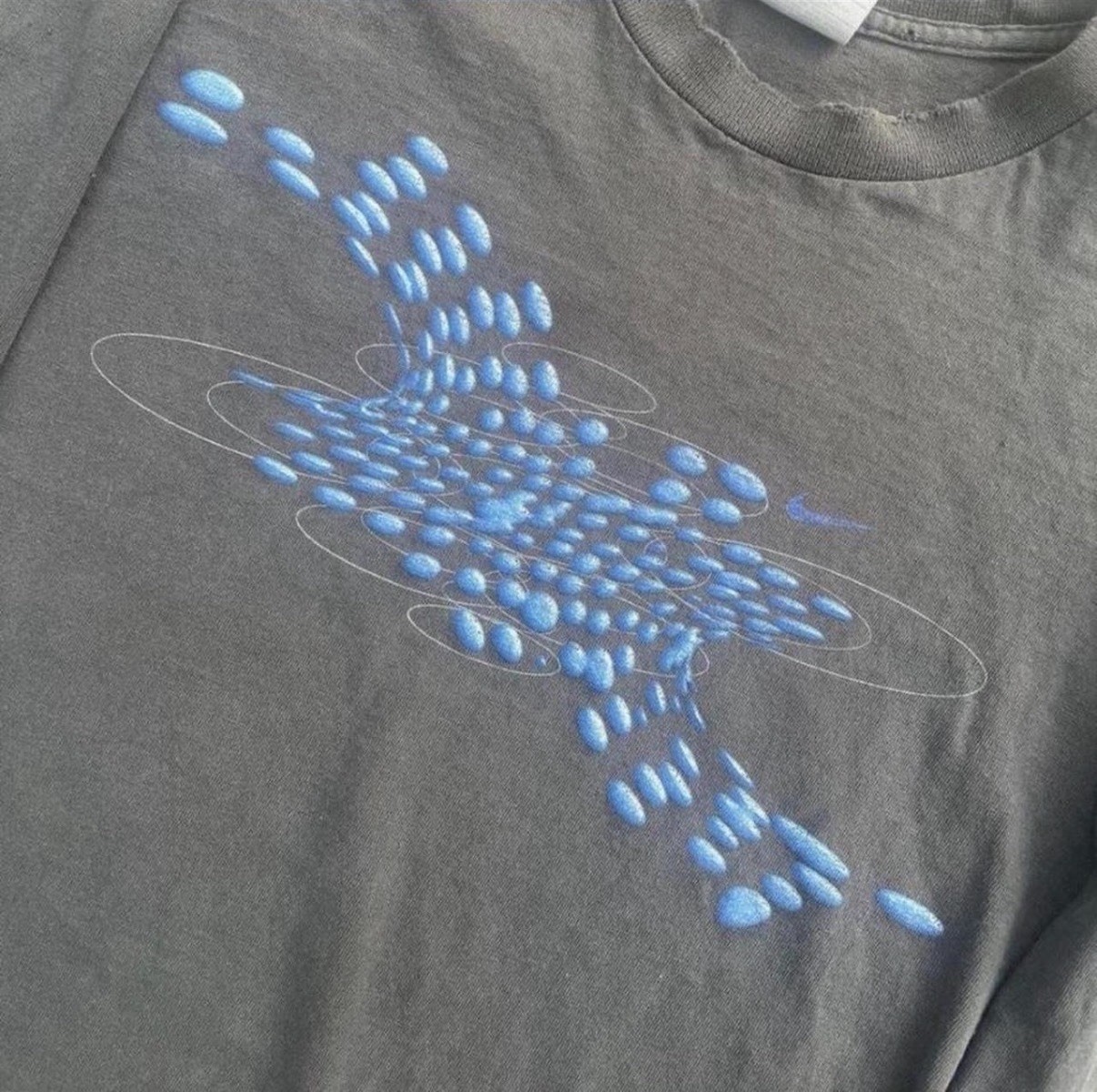 90s - 2000s Silver Tag VTG Nike 3D Graphic Computer Digital y2k Long Sleeve