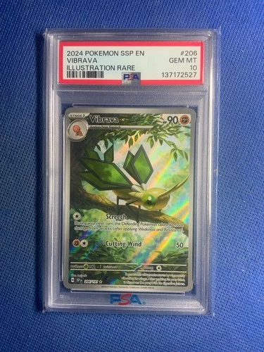 2024 POKEMON SSP EN-SURGING SPARKS ILLUSTRATION RARE #206 VIBRAVA PSA 10