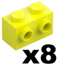 Lego 8 New Brick with 2 Stud on Side Neon Yellow 1 x 2  Modified Part 11211 MX22