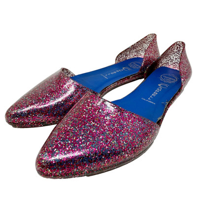 Jeffrey Campbell Havana Jelly Love Flats Pink Multi Glitter D'Orsay Shoes 8
