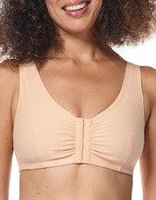 Amoena M A/B Cup Frances Wire Free Front Close Mastectomy Bra NWOT 2128 Sand