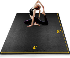Large Exercise Mat 8' X 4' 6Mm , Extra Thick Workout Mats for Home Gym Flooring,