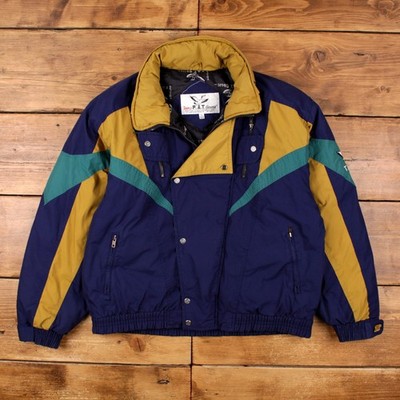 Vintage Triple FAT Goose Puffer Jacket XL Herren 90s Navy Blau Daunen Ski