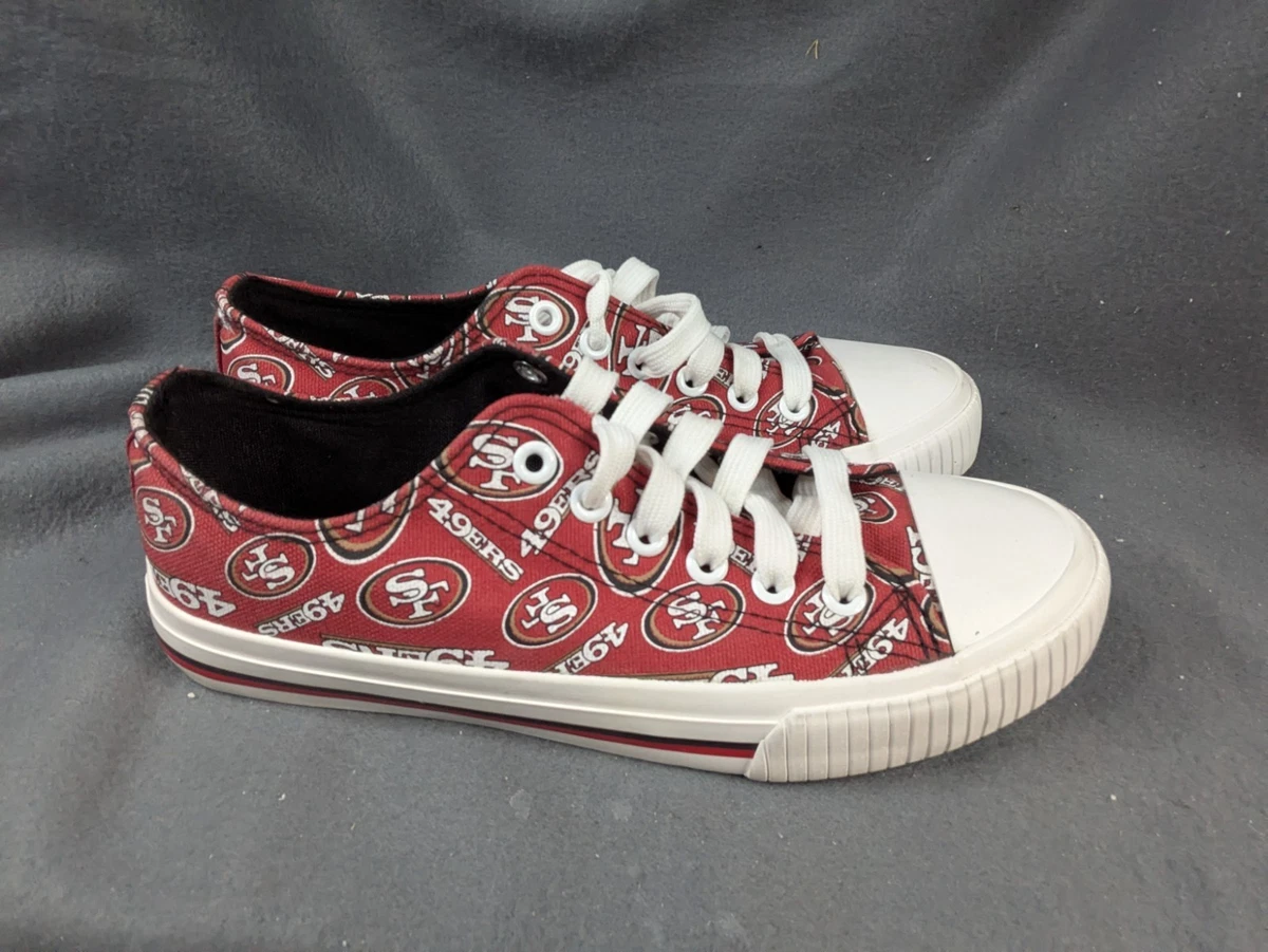 I\'m selling my 49er football shoes San Francisco 49ers Womens Big Logo Low Top White Canvas  main image 3