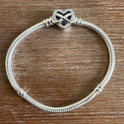 Pandora Moments 6.7” Sparkling Infinity Heart Clasp Snake Chain