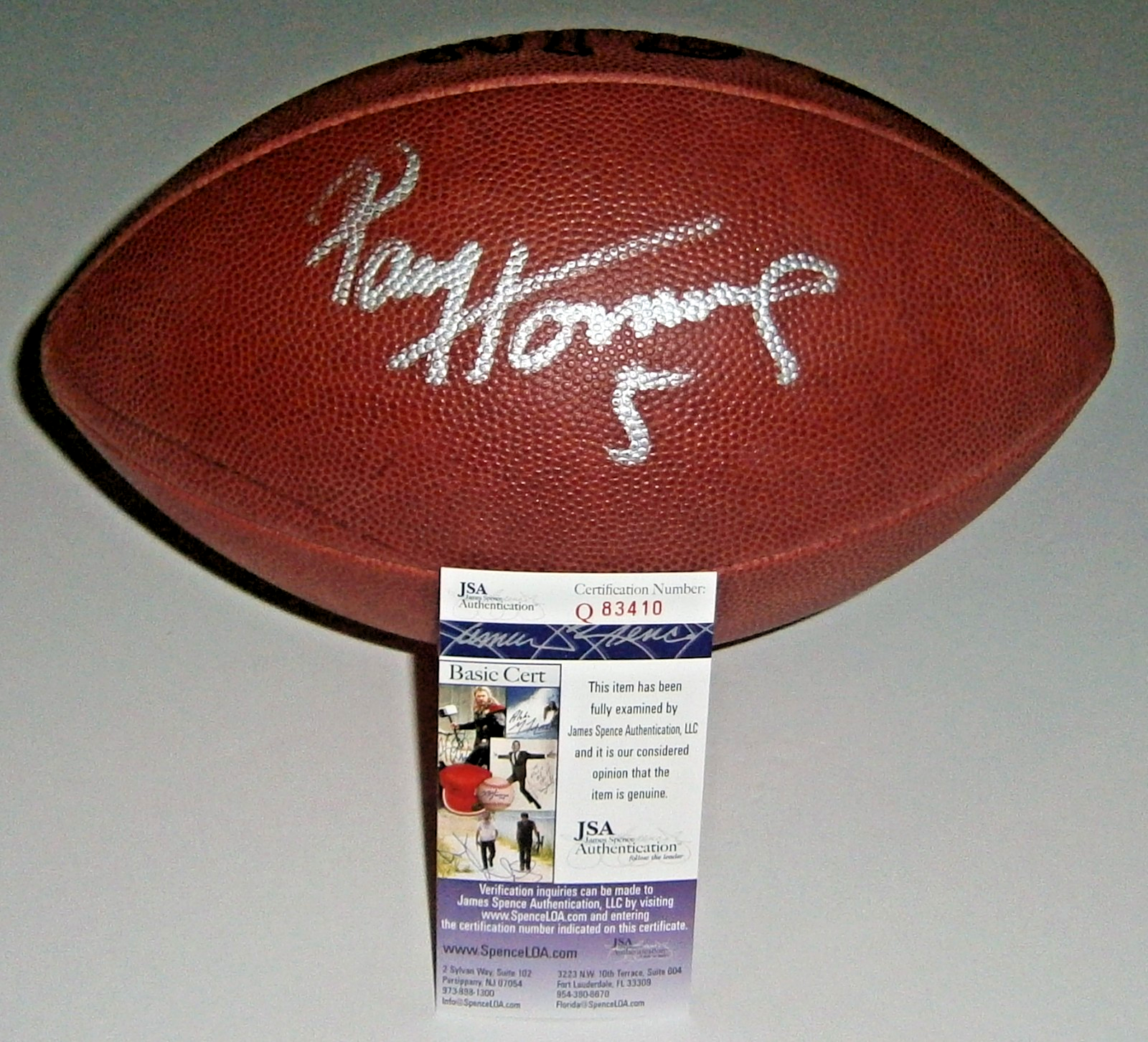 Paul Hornung Autographed Signed Green Bay Packers PACKERS NFL game football w/ #5 JSA COA AUTO 