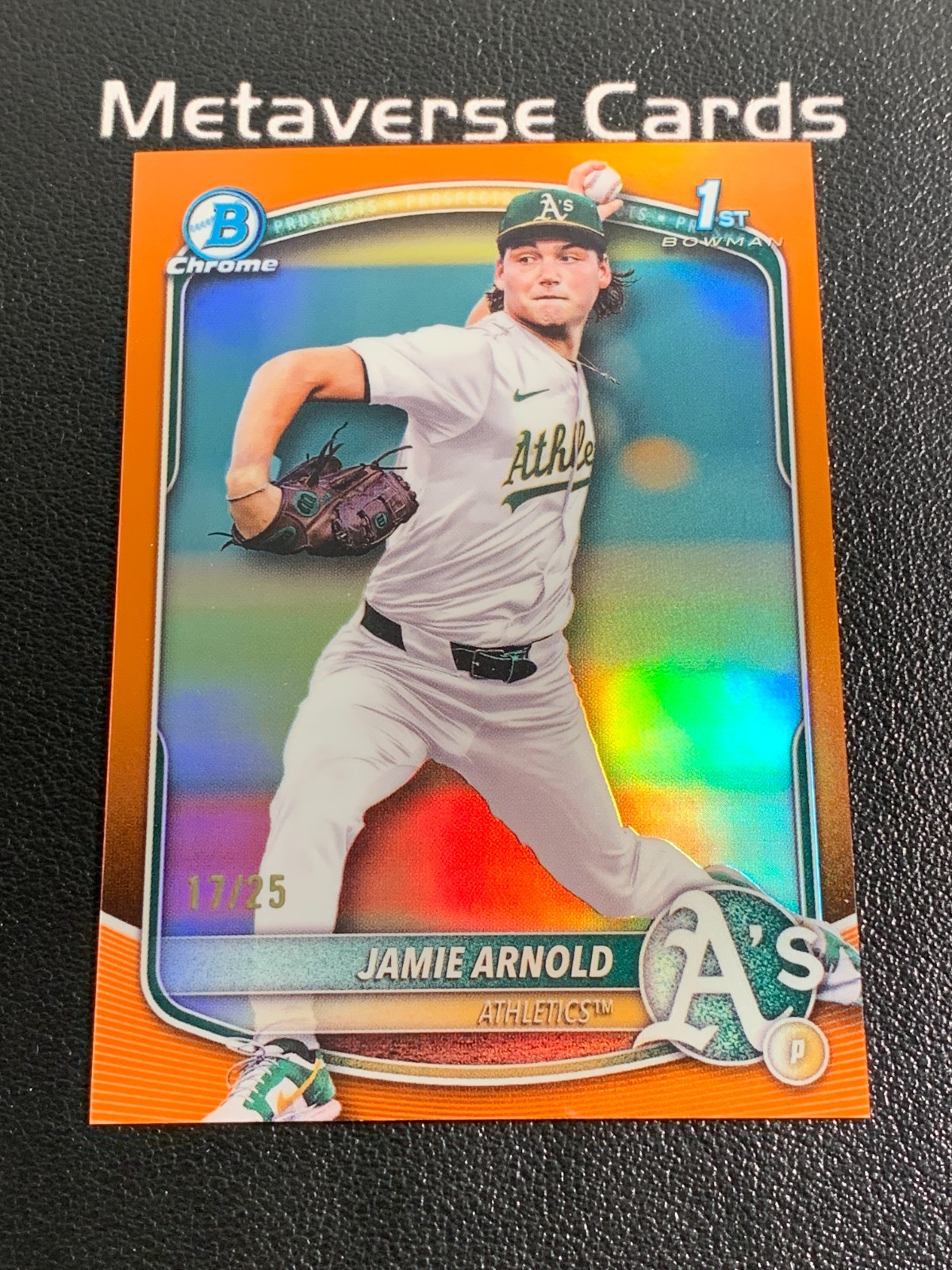 2025 Bowman Draft Chrome #BDC-30 Jamie Arnold Orange Refractor 1st 17/25 SP