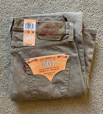 Levis 501 Jeans New Mens Original Straight Leg Button Fly 32x34