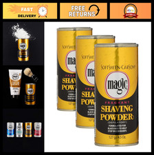 Magic Razorless Shaving Powder for Men - Fragrance, Coarse Beards, 3 Pack, 4.5 o