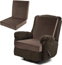 Foam Recliner Chair Seat Cushion with Longer Lumbar Support Pillow for Elderly R