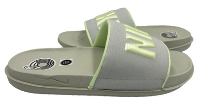 Nike Women's Offcourt Slip On Comfort Slide Sandals Gray/Yellow Size:9 175i