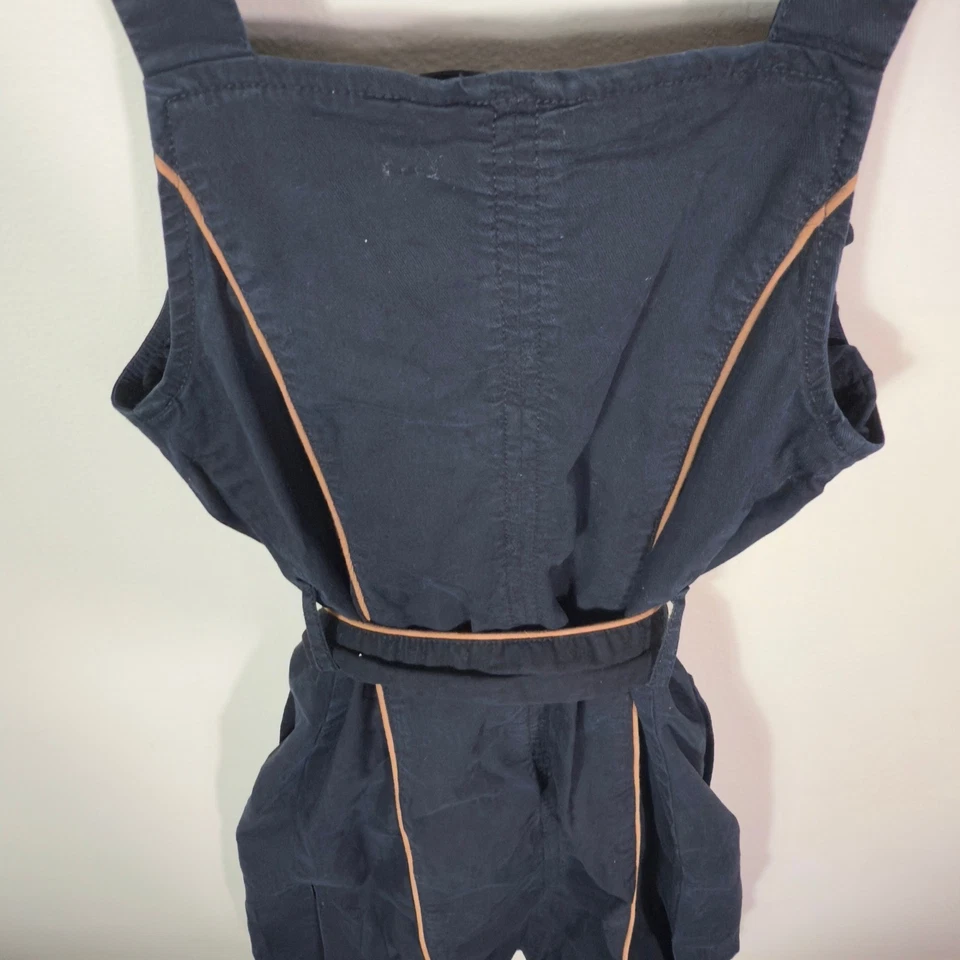 Vestido Maeve Anthropologie para mujer talla 4 negro tostado ribete sin mangas botón cinturón Foto 4 de 4