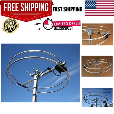 Outdoor & Attic 21.5'' FM Loop Antenna - Durable, 360° Signal Enhancement