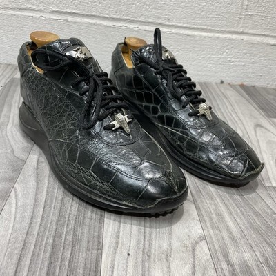 MAURI Green Alligator Crocodile Sneakers Mens EU 42 / US 9 Lace Up