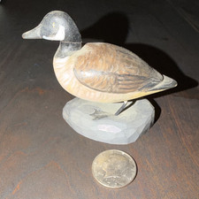 Albert J. Dittman Hand-Carved Wood black Brant Goose miniature