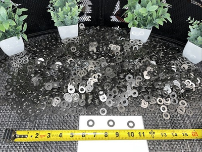 #ad 1000 QTY BULK LOT FLAT WASHER STEEL ZINC PLATED 3 8quot; ID X 3 4quot; OD 1 16quot; THICK $50.00