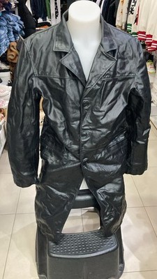 Neufundland Herren Jacke Mantel Leder schwarz Gr. 50 AD526