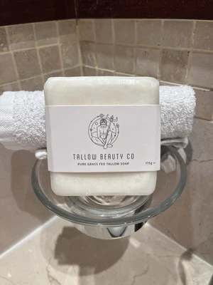 TALLOW BEAUTY CO 100% Grass-Fed Organic Tallow Cold Pressed Soap Unscented.