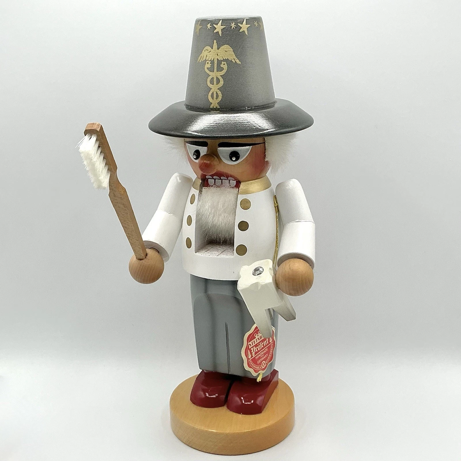 Steinbach Dentist Nutcracker Erzgebirge Germany Dental Surgeon Toothbrush 12"
