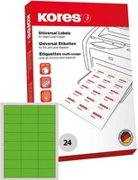Kores Universal Etiketten 70 X 37 Mm Ohne Rand GrüN 2.400 Etiketten Auf 100 Blat