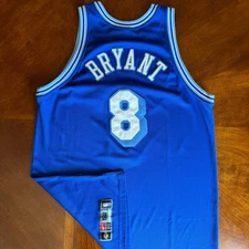USED Kobe Bryant Los Angeles Lakers Blue Nike Jersey Size 52 Vintage