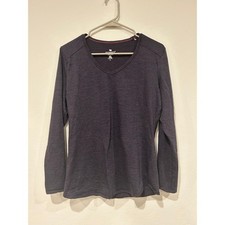 SEGMENTS 100% Merino Wool V Neck Long Sleeve Top Heathered Base Layer Size L SEGMENTS 100% Merino Wool V Neck Long Sleeve Top Heathered Base Layer Size L - Image 1