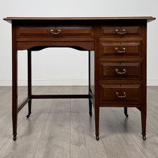 Antique 20th Century Small Kneehole Desk In Mahogany ( AF-5474 )