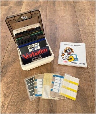 50+ 5,25 Zoll Disketten 5.25 Floppy BASF 3M Verbatim Sony Retro PC DOS + Box