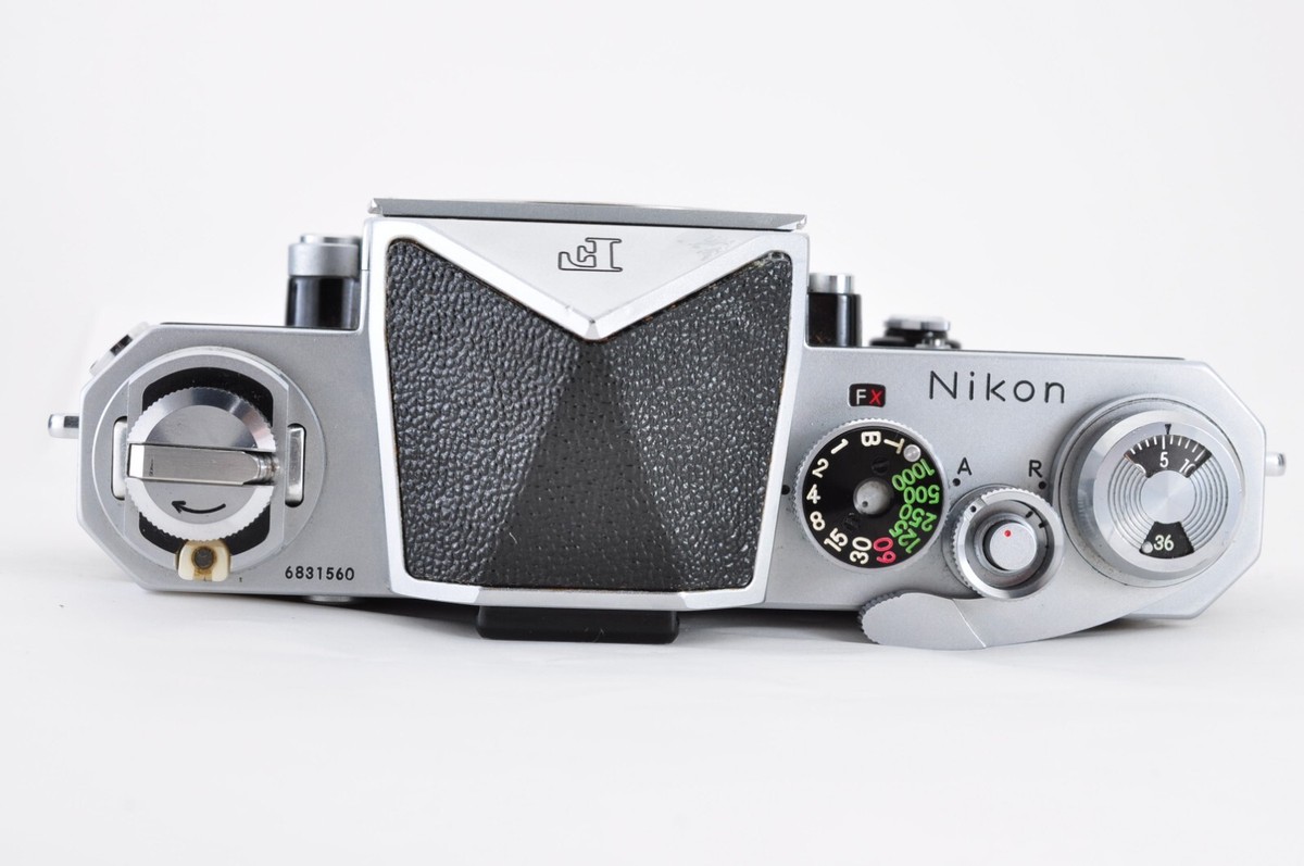 Nikon F Eye Level Silver 35mm SLR Film Camera + Nikkor-S