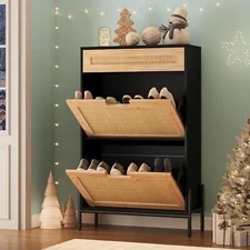 Shoe Cabinet with 2 Flip Drawers Shoe Rack Storage Organizer for Entryway Home