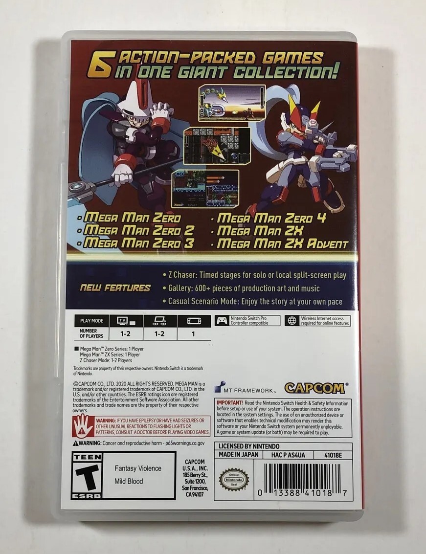 Mega Man Zero/ZX Legacy Collection (Nintendo Switch, 2020 Mega Man Zero/ZX Legacy Collection (Nintendo Switch, 2020