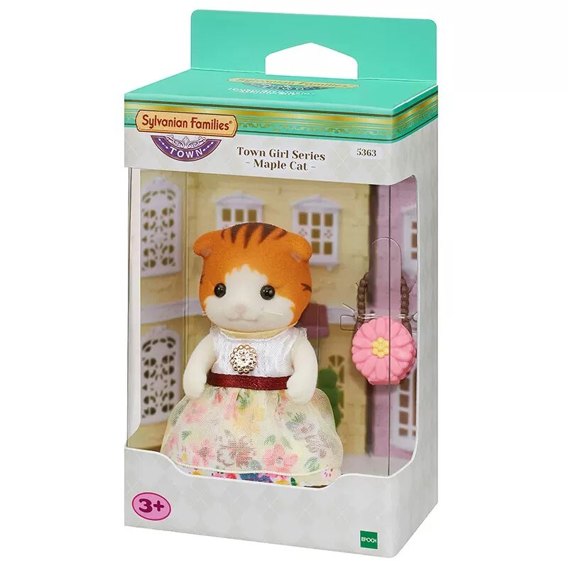Sylvanian Families Town Girl - Maple Cat Gift Toy Doll New Sylvanian Families Town Girl - Maple Cat Gift Toy Doll New