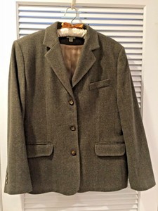 Orvis-Women-039-s-14P-Blazer-Soft-Cashmere-20-Wool-80-Olive-Green-Tan-Jacket