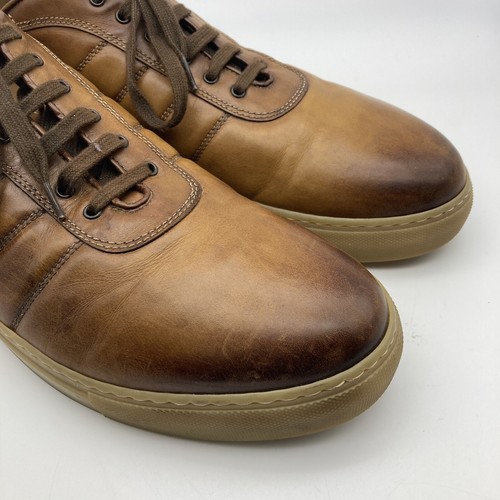 Zapatillas de vestir para hombre Scarpe Di Bianco marrón EE. UU. talla 13 hechas a mano Italia - Imagen 6 de 17