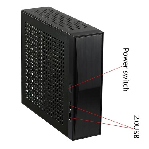 FH05 Host Mini ITX Office Home Computer for Case USB2.0 Metal Desktop PC Chassis - Picture 4 of 8