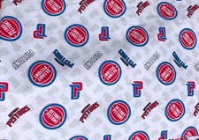 NEW NBA DETROIT PISTONS COTTON Fabric 1/4 yard 9inX 44 in LOGO DIY MASK HOOPS