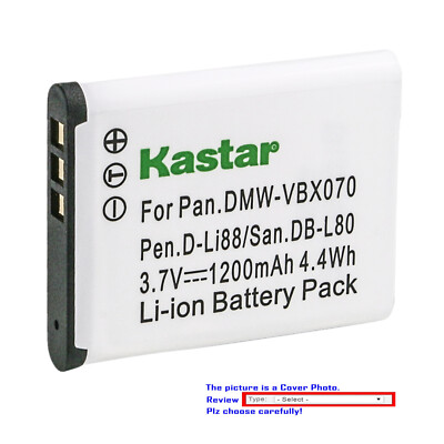 Kastar Repalce Battery for Sanyo DB-L80 & Sanyo VPC-CG10EXW-B VPC-CG10GX VPC-CS1