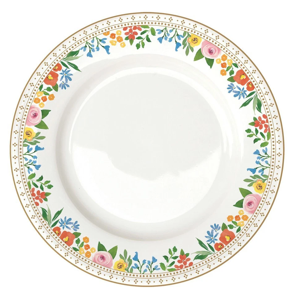 Tellerset 18tlg. BOHO FLOWERS weiß mit bunten Blumen aus Porzellan Easy Life - Bild 3 von 4