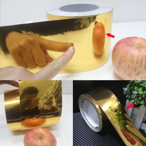 Glossy - Bubble Free Vehicle Vinyl Wrap Mirror Chrome Sticker Decal Tape Gold AM - Picture 5 of 6
