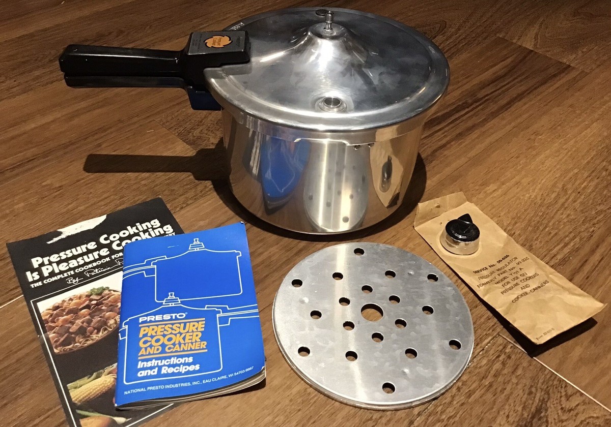 Vintage PRESTO 4-Quart Aluminum Pressure Cooker NEW/UNUSED 70’s Era - Main Image