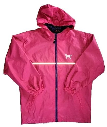 Martha's Vineyard, Size XL (Girls) 14/16  Pink Black Dog Hooded  Rain Jacket  - Afbeelding 1 van 12