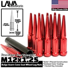 20x Red 12x1.25 Spike Lug Nut Fit Nissan Infiniti Toyota 86 Aftermarket Rim