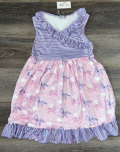 Pete+ Lucy New Dress Sz 7/8 Girls Unicorns NWT Boutique - 第 1/10 張圖片