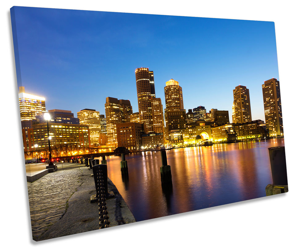 Boston Harbour Massachusetts SINGLE CANVAS WALL ART Print Picture Boston Harbour Massachusetts SINGLE CANVAS WALL ART Print Picture