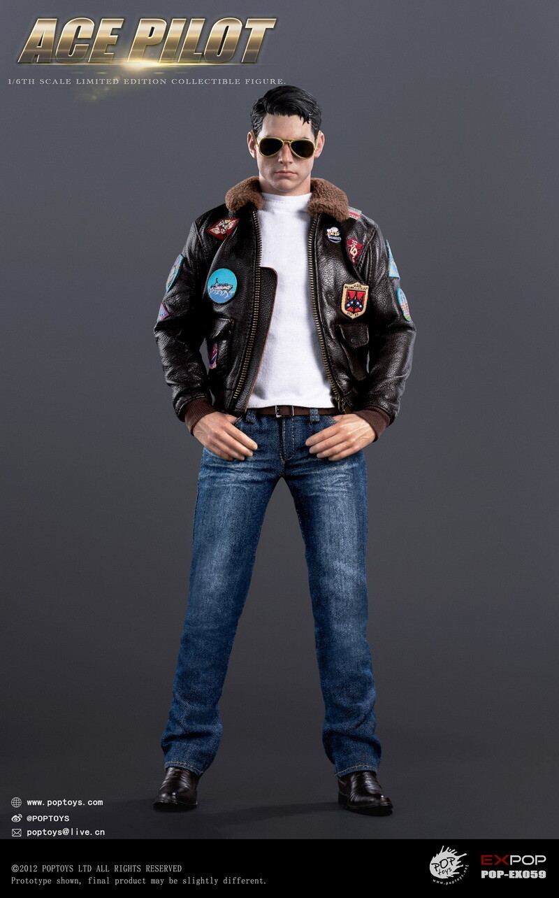 Pre-Sale POPTOYS EX059 1/6 ACE Pilot Mitchell The Gun Action Figure Jacket Ver.